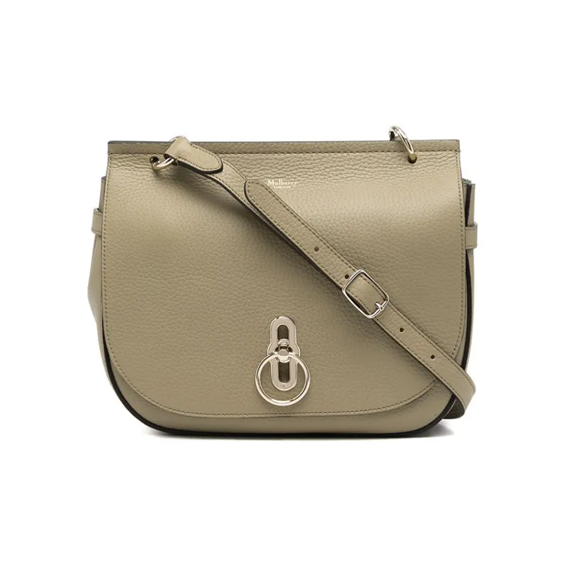 Mulberry Grained Leather Shoulder Bag Crossbody Bag Women's Olive Green-0