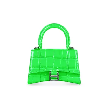 Balenciaga Hourglass Cow Leather Shoulder Bag Crossbody Bag Handbag Mini Women's Neon Green