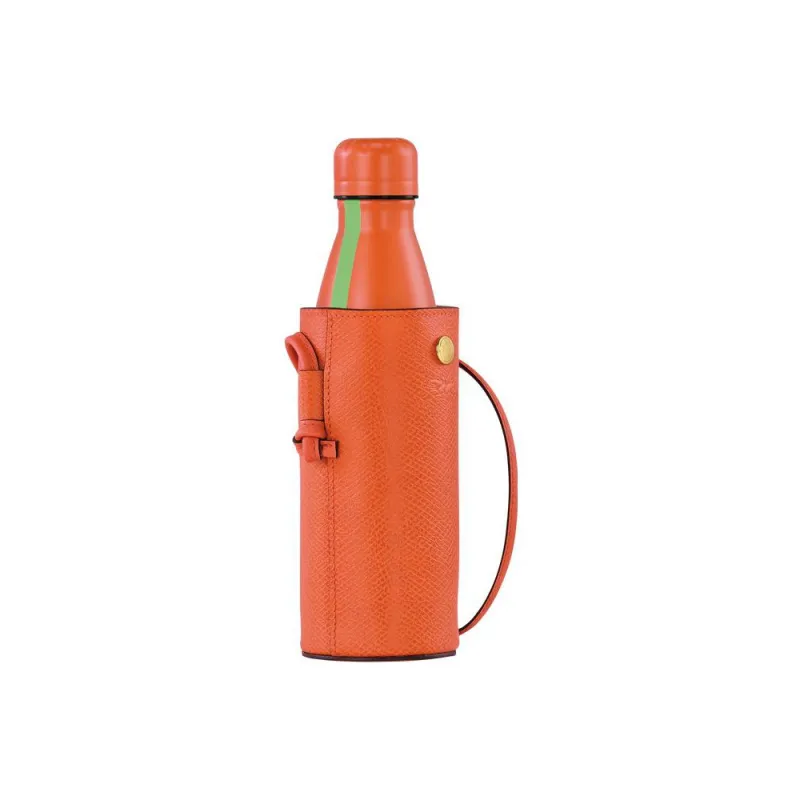 LONGCHAMP Cow Leather Water Bottle Bag, Crossbody Bag Regular Women's Orange-1