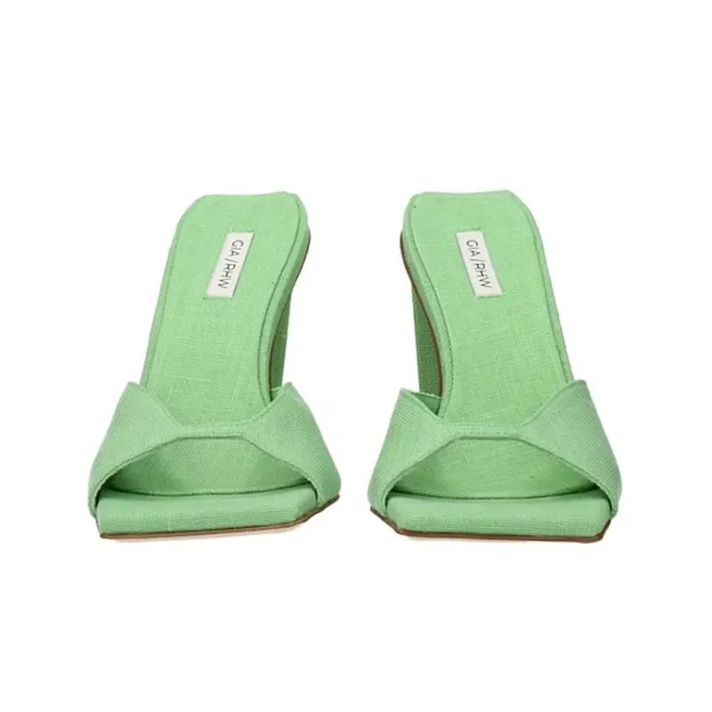 GIA BORGHINI Fashion Slippers Women's Green-3