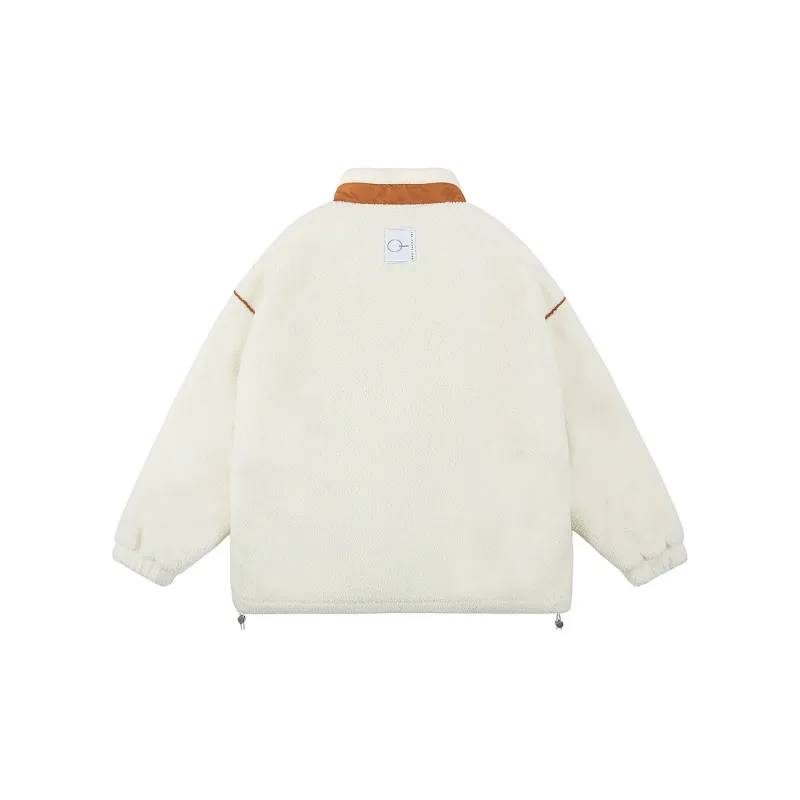 LOMBT Letter Stand Collar Loose Fit Thickened Puffer Jacket Unisex-5