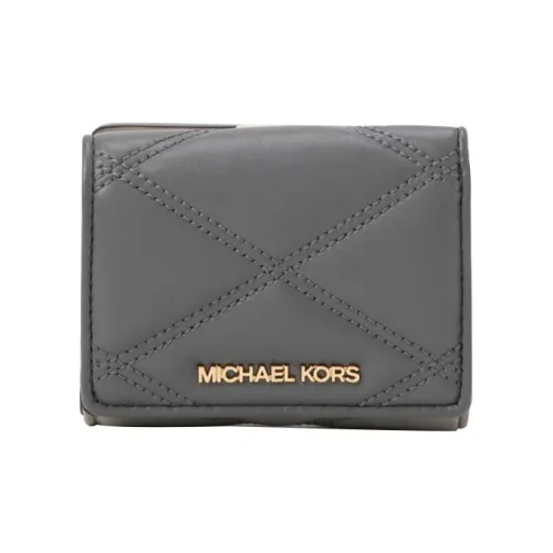 MICHAEL KORS Jet Set Travel Polyurethane Card Holder Wallet Medium Size Women's Gray
