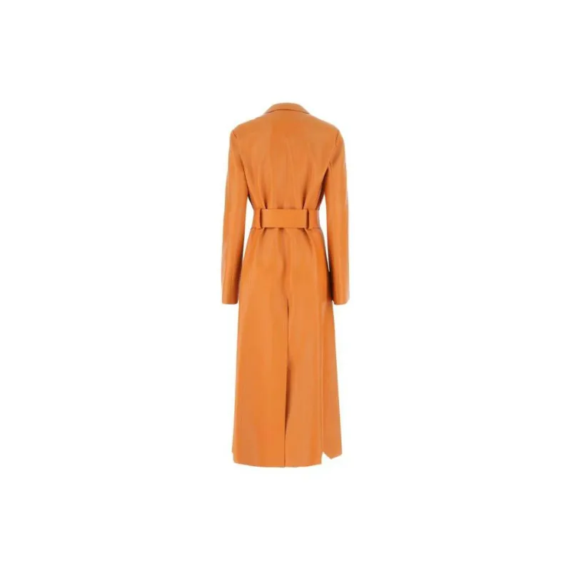 Chloé Belted Leather Coat-1