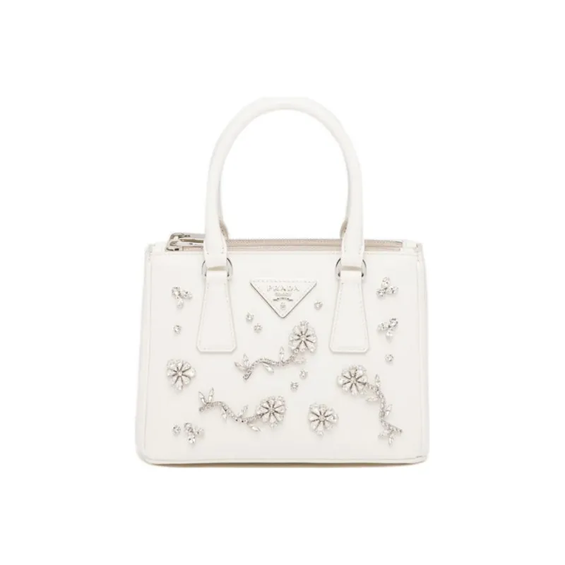 PRADA Galleria Killer Bag Saffiano Leather Shoulder Bag Crossbody Bag Handbag Mini Women's White-0