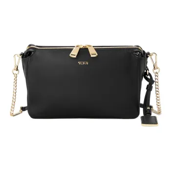 TUMI Voyageur Leather Handheld Crossbody Bag Women's Black