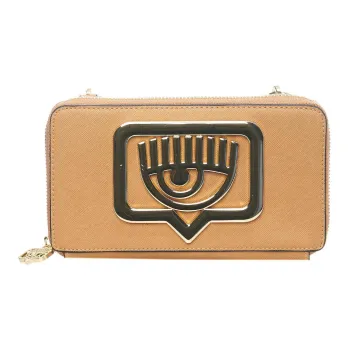 CHIARA FERRAGNI Eyelike Polyurethane Shoulder Bag Crossbody Bag Wallet Women's Brown