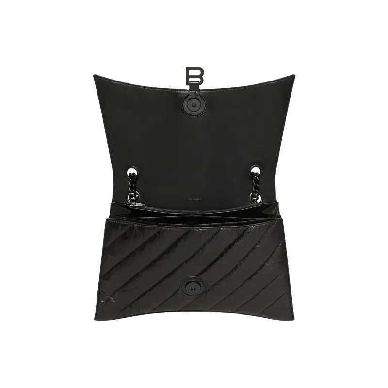 Balenciaga Crush Quilted Large Chain Bag Black-4