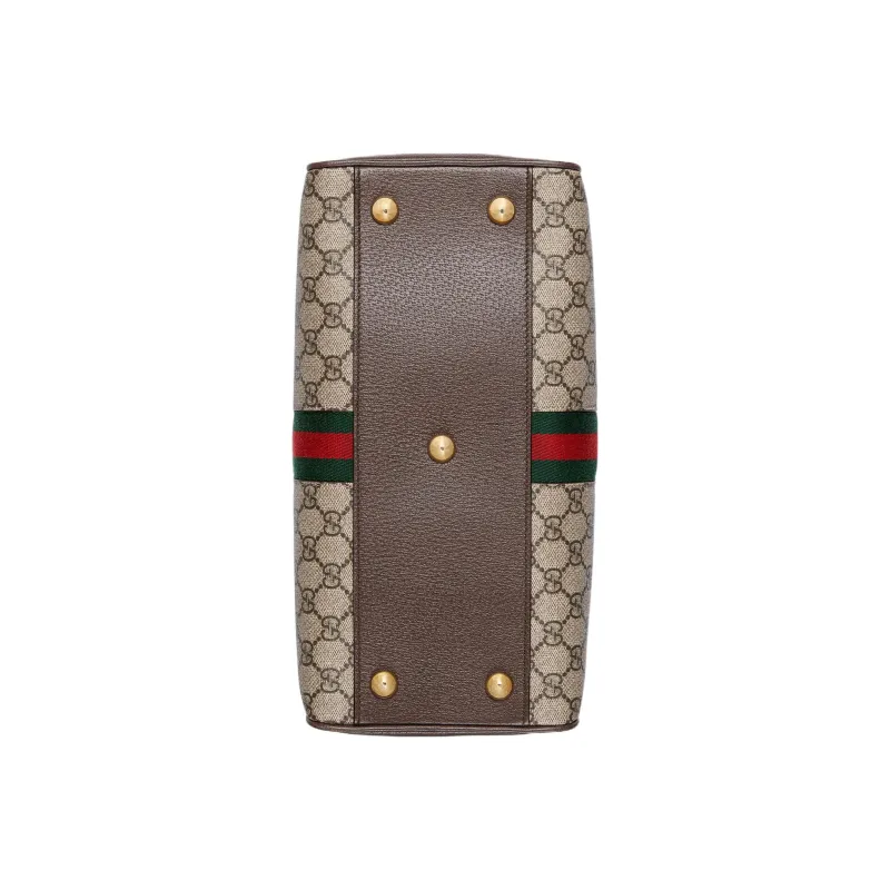 GUCCI Ophidia Canvas With Leather Trim Shoulder Bag, Crossbody Bag, Handbag Medium Size Women's Brown-4