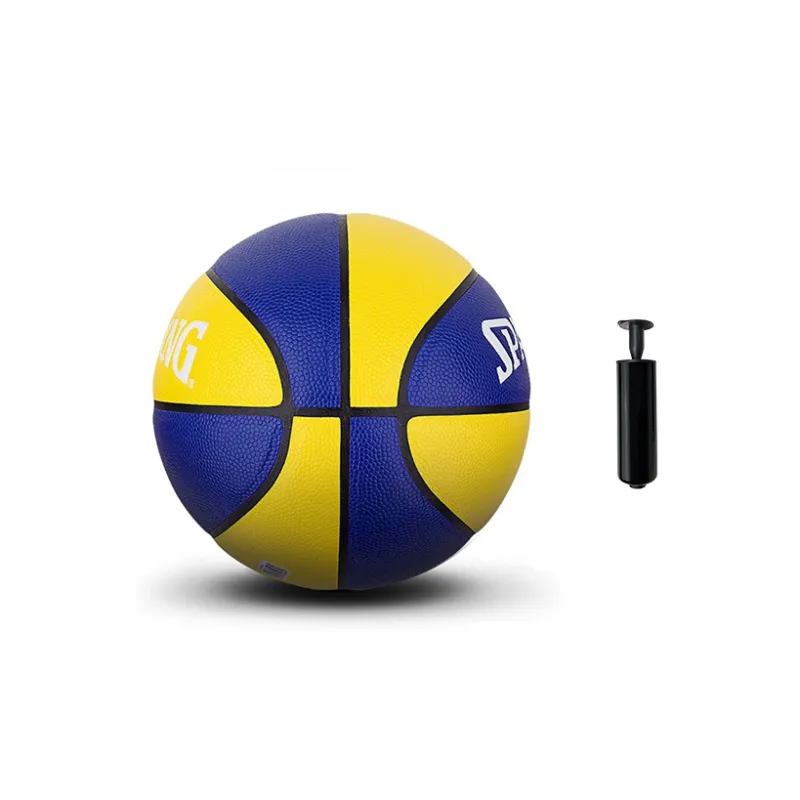SPALDING PU Basketball Yellow Blue Multicolor 4/5/7 Size Training Unisex-4