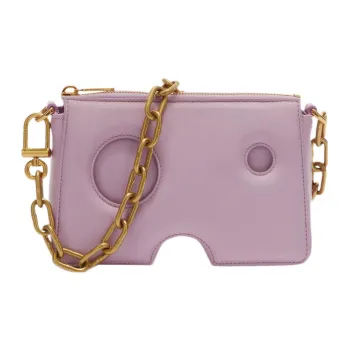 OFF WHITE Burrow Leather Shoulder Bag Lilac