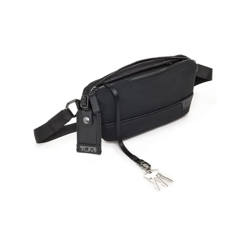 TUMI TUMI Harrison Nylon Litchi Grain Leather Shoulder Bag Crossbody Bag Sling Bag Fanny Pack Men's Black-1