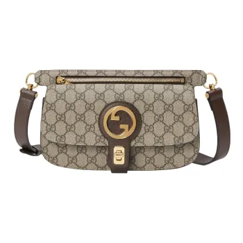 GUCCI Blondie Canvas With Leather Fanny Pack Men's Ebony/Brown