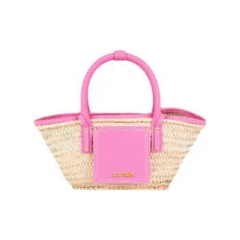 Jacquemus Palm Leaf Suede Detail Basket Bag Shoulder Bag Crossbody Bag Handbag Mini Women's Light Pink