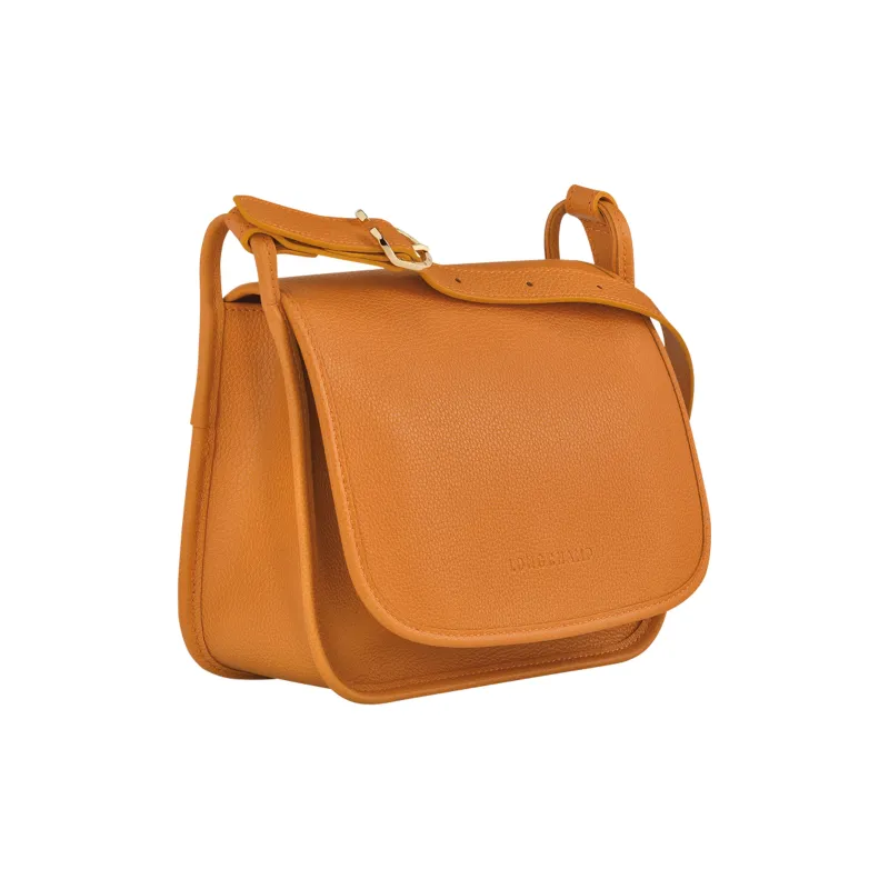 LONGCHAMP Le Foulonné Cow Leather Shoulder Bag Crossbody Bag Medium Size Women's Orange-2