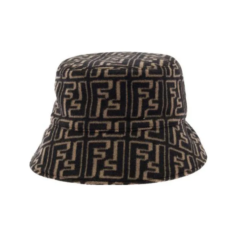 FENDI Ff Motif Mens Wool And Silk Cloche-2