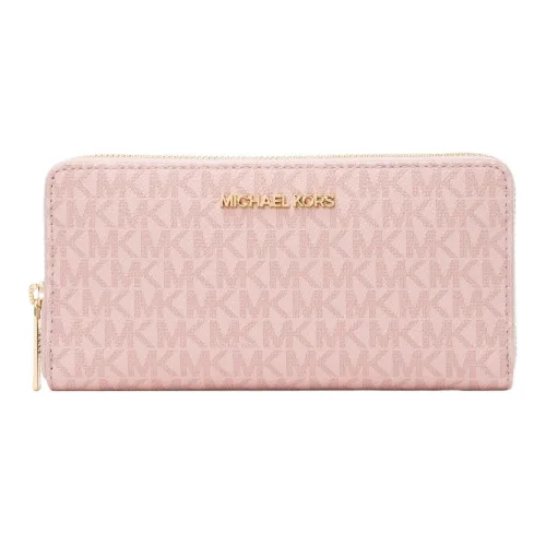 MICHAEL KORS Jet Set Travel Coated Canvas Card Holder, Wallet Tubas Women's Dark Pink Blush