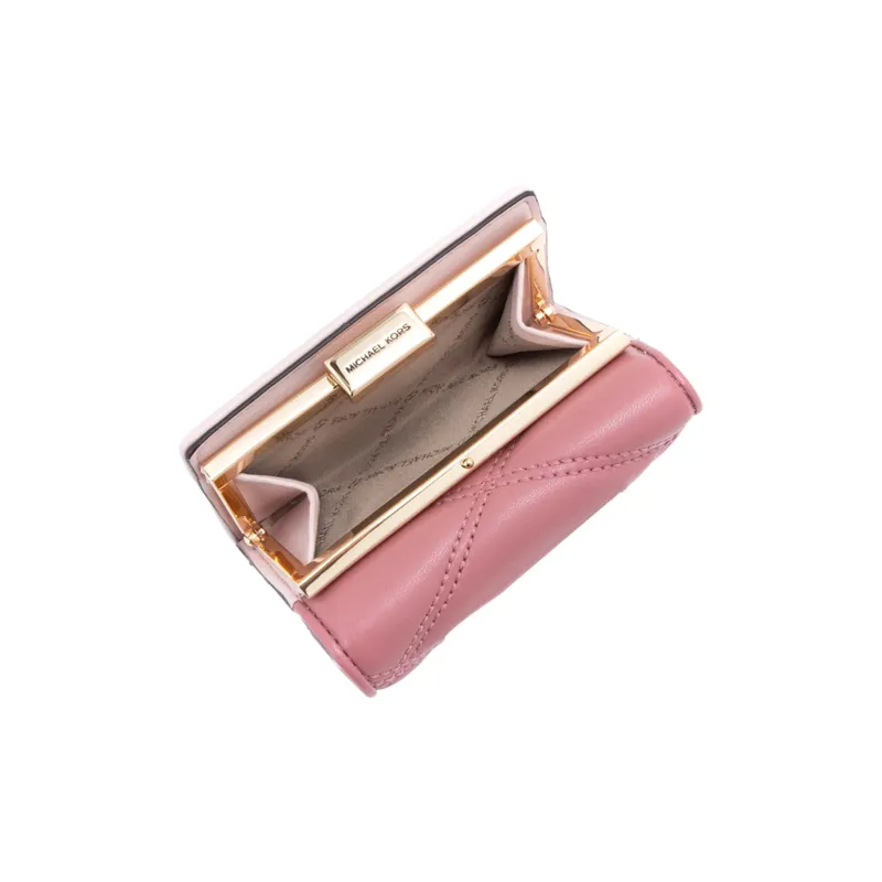 MICHAEL KORS Jet Set Travel Leather Card Holder Wallet Medium Size Women's Pink Blush-4