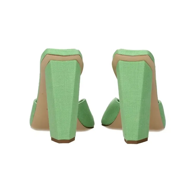 GIA BORGHINI Fashion Slippers Women's Green-4