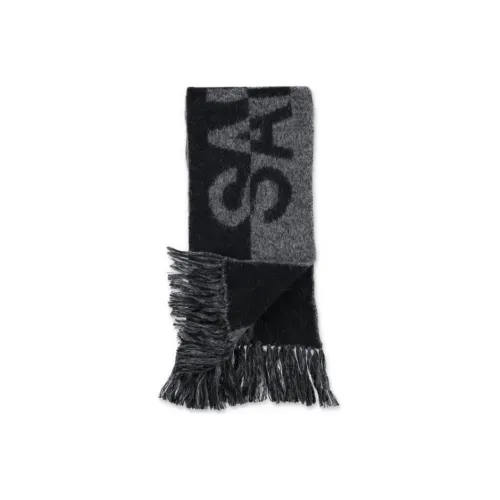 SAINT LAURENT Knit Scarves Women's Gray/Black