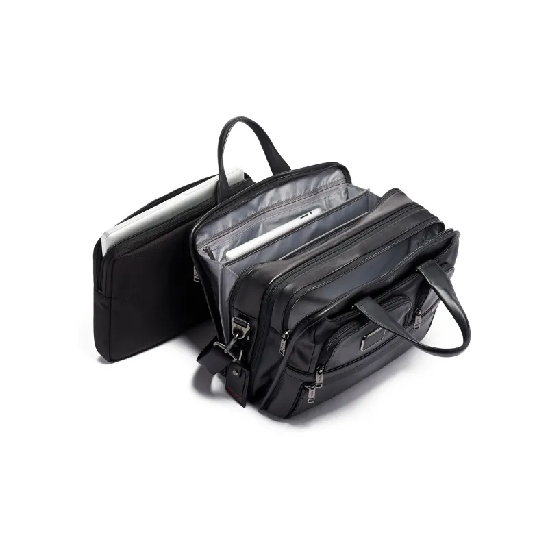 TUMI Leather Handbag, Shoulder Bag, Crossbody Bag, Briefcase Men's Black-4