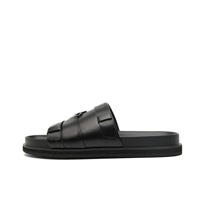 PEDRO Slide Slippers Men Black/Light Taupe-3