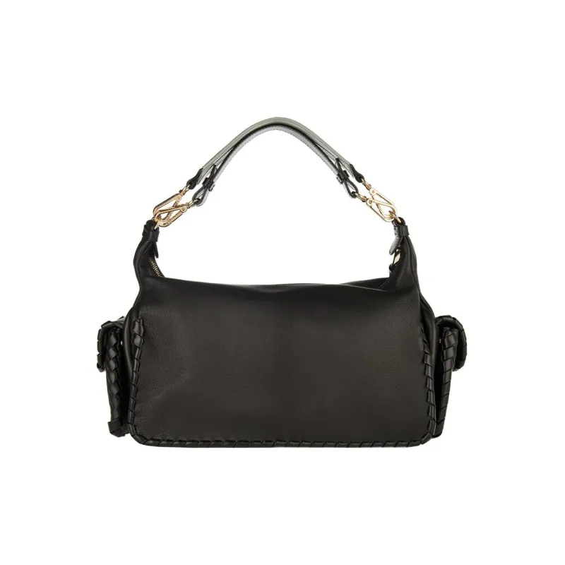 Chloe Leather One Shoulder Handbags Women's Black-2