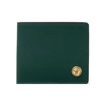 VERSACE Cow Leather Wallet Men's Green