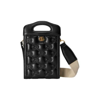 GUCCI GG Matelassé Leather Tote Cell Phone Pouch Crossbody Bags Handbags Mini Women's Black