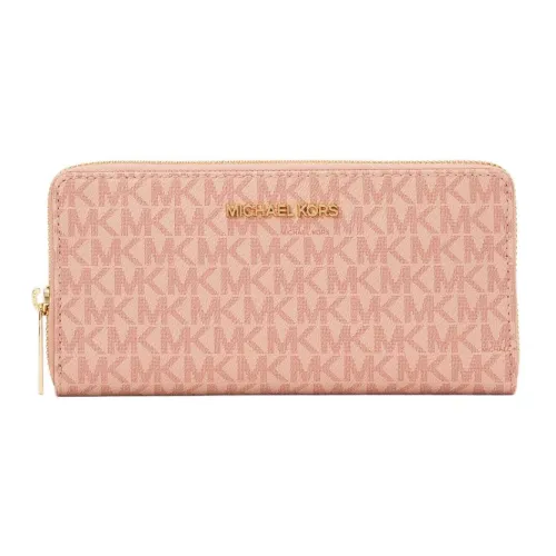 MICHAEL KORS Jet Set Travel Coated Canvas Card Holder Wallet Large Size Women's Nude Pink