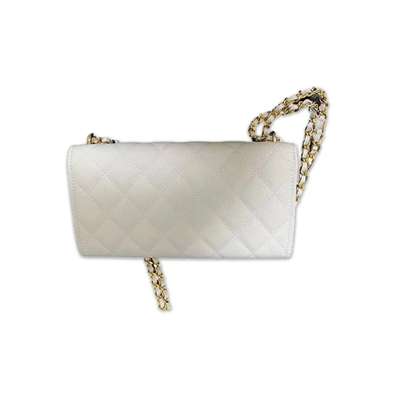 CHANEL WOC Cow Leather 2 in 1 Wallet On Chain Crossbody Bag, Shoulder Bag Women's White-1