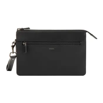 TUMI Leather Clutch Men's Black