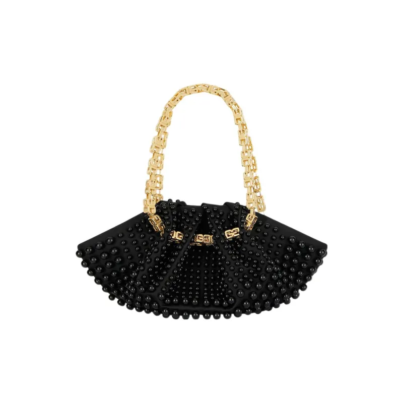 GIVENCHY Kenny Fabric With Sheepskin Patchwork Handbag Mini Women's Black-2