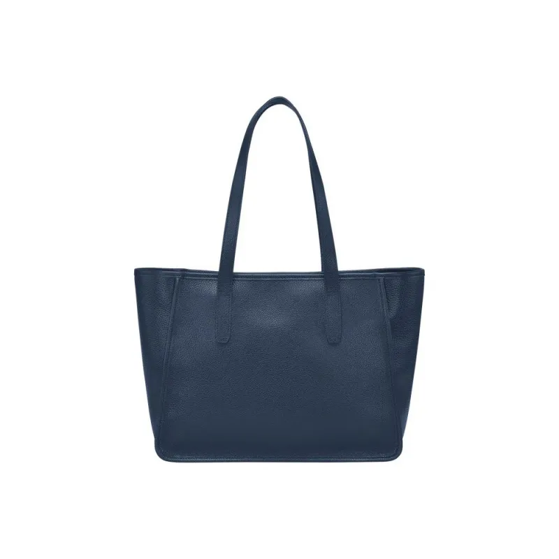 LONGCHAMP Le Foulonné Cow Leather Handbag Shoulder Bag Women's Navy-2