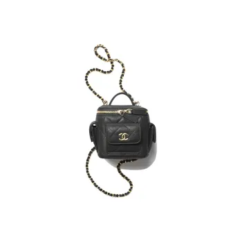 CHANEL 22K Autumn And Winter Sheepskin Shoulder Bag Crossbody Bag Makeup Bags Women's Black