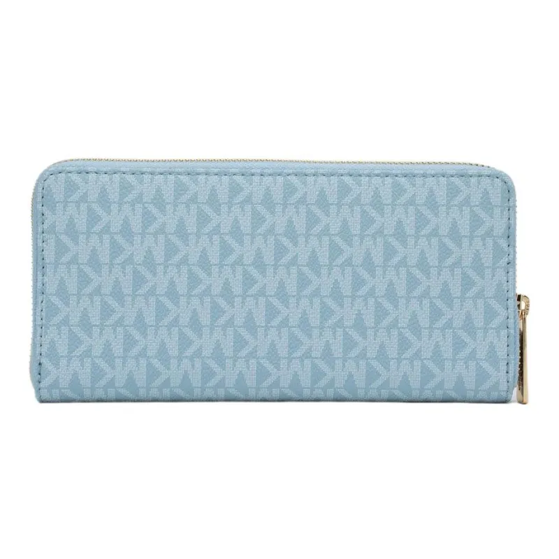 MICHAEL KORS Jet Set Travel Coated Canvas Card Holder Wallet Large Size Women's Light Blue-1