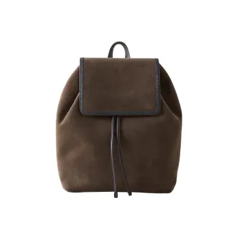 Brunello Cucinelli Suede With Nappa Leather Backpack Women's Cigar Gray