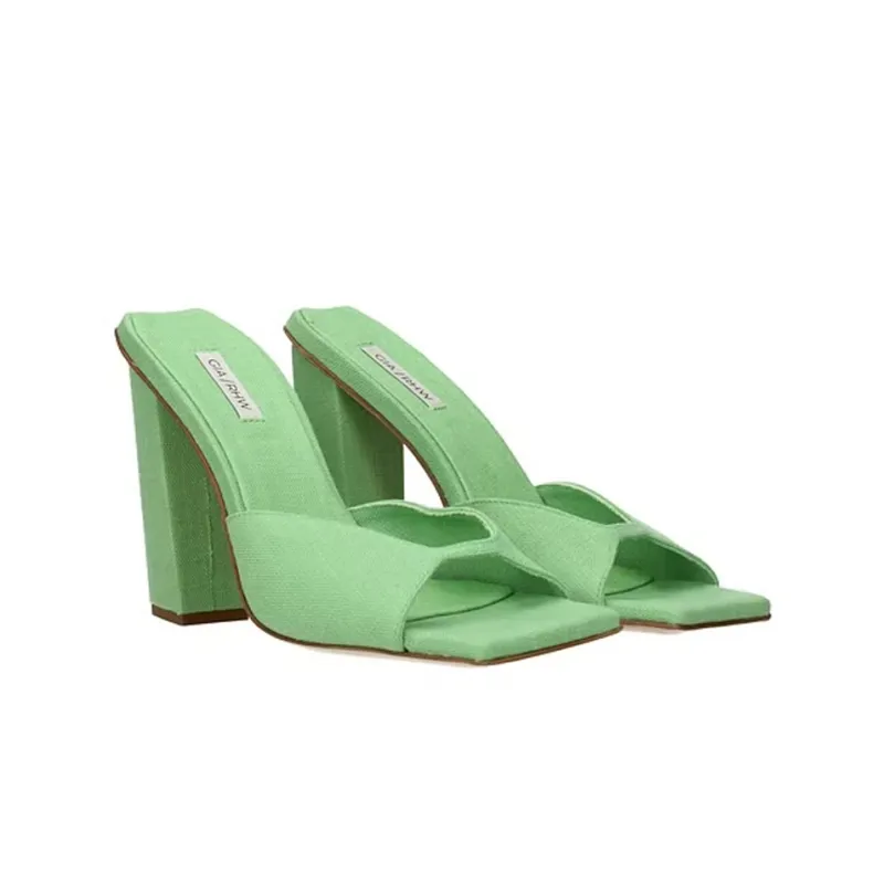 GIA BORGHINI Fashion Slippers Women's Green-1