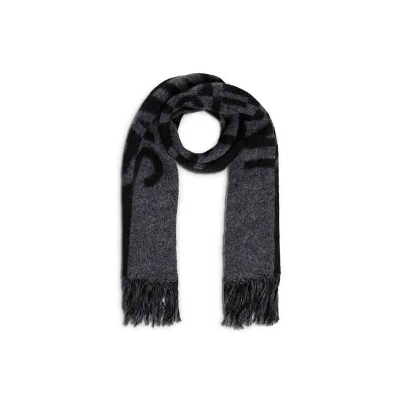 SAINT LAURENT Logo Detailed Fringed Edge Scarf-1