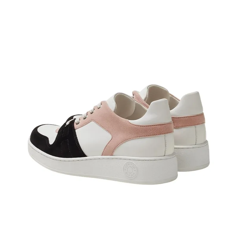HERMES Low Top Stylish Skateboarding Shoes Women's White Pink Black-3