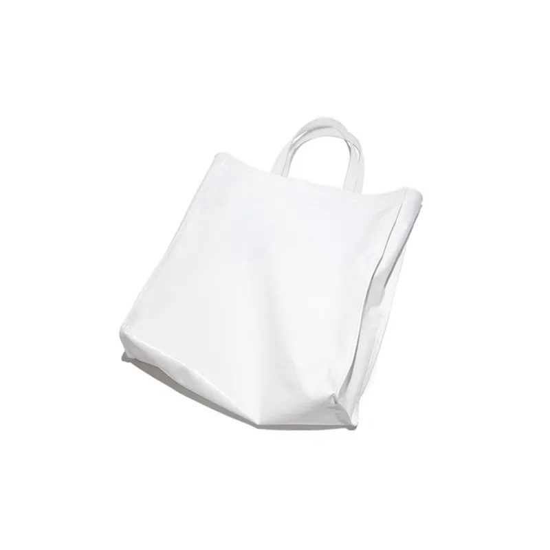 Acne Studios Shiny Coated Cotton Tote Bag, Shopping Bag, Handbag Women's White-1