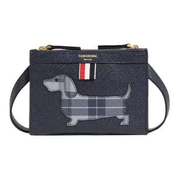 THOM BROWNE· Pebbled Calfskin File Folder Shoulder Bag Crossbody Bag Men's Marine Blue