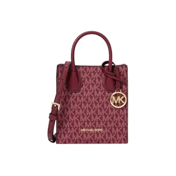 MICHAEL KORS Mercer Coated Canvas Handbag, Shoulder Bag, Crossbody Bag Extra Small Women's Mulberry Red