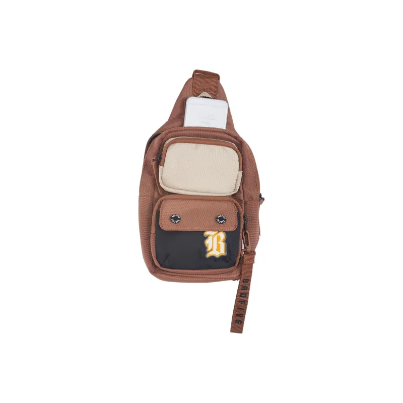 LiNing Badfive Polyester Crossbody Bag, Sling Bag Regular Unisex Dark Brown/Black-3