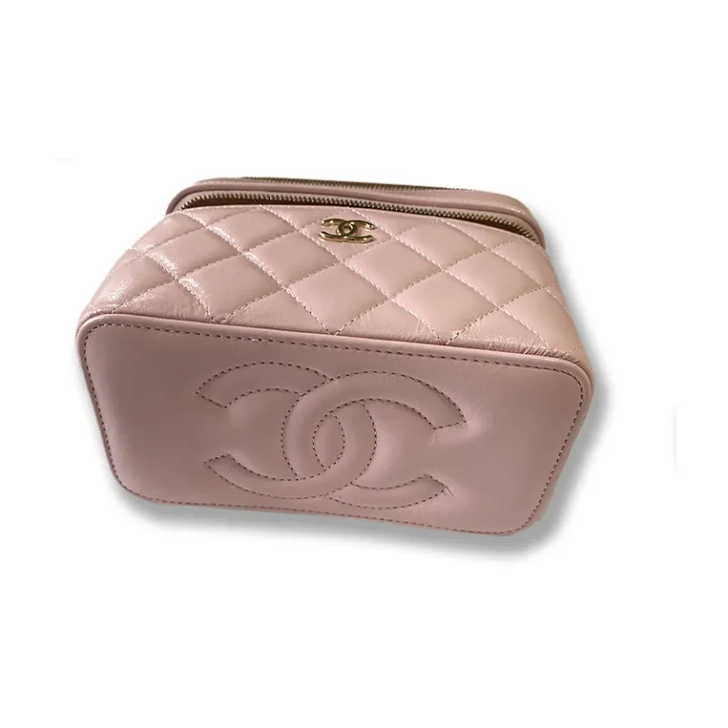 CHANEL Metal Polished Lambskin Handbag, Shoulder Bag, Crossbody Bag, Makeup Bag Regular Women's Pink-1