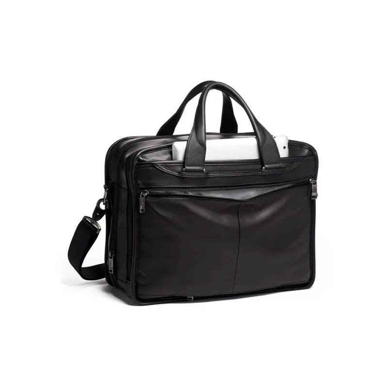 TUMI Leather Handbag, Shoulder Bag, Crossbody Bag, Briefcase Men's Black-2