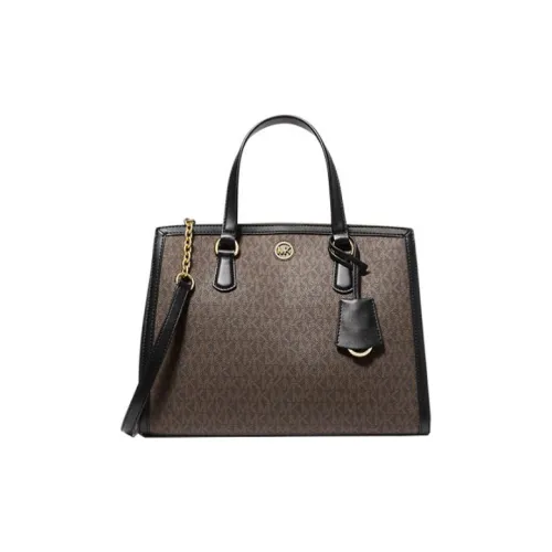 MICHAEL KORS Canvas Shoulder Bag Crossbody Bag Handbag Medium Size Women's Black Brown