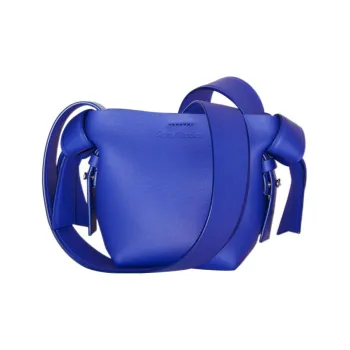 Acne Studios Matte Grain Cow Leather Tote Bag, Shopping Bag, Portable Crossbody Bag, Shoulder Bag Women's Blue