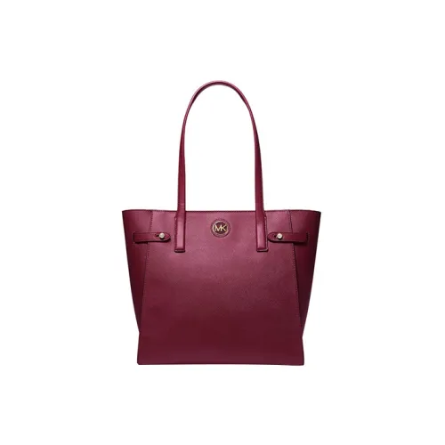 MICHAEL KORS Carmen Leather Paneled Canvas stayhomewithbags Bag Shopping Bag Handbag Shoulder Bag Women's Samba Red