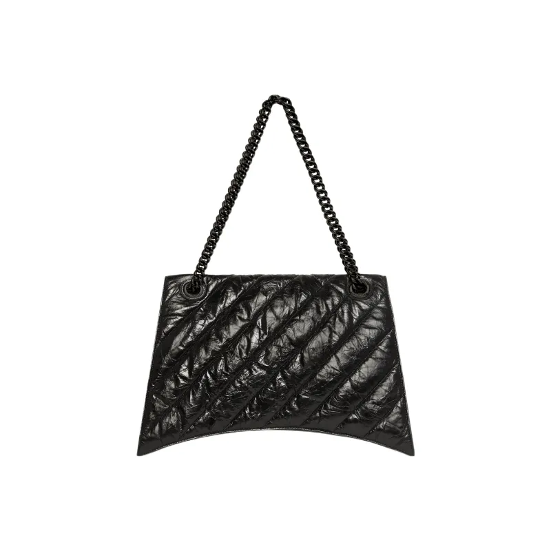 Balenciaga Crush Quilted Large Chain Bag Black-2