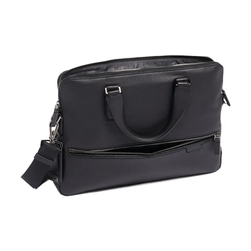 TUMI Harrison Tower Leather Briefcase Men's Black-1